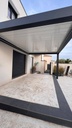Pergola aluminium anthracite — réalisation Prometal